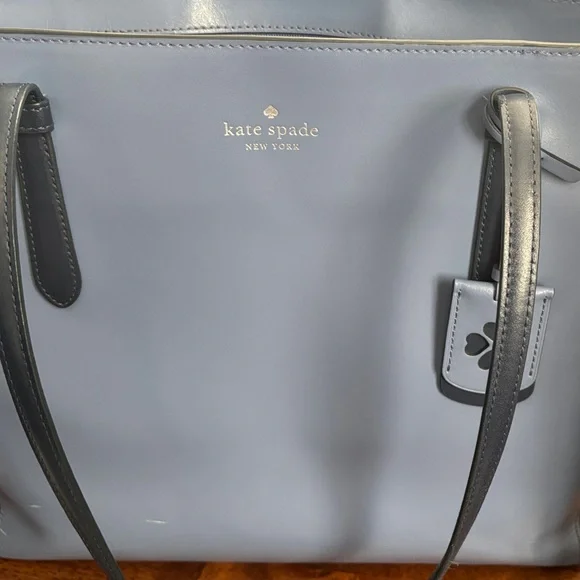 Kate Spade Navy Blue Leather Tote - Picture 2 of 3